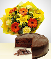 Pasteles y Chocolates - Combo: Dulce Primavera Bouquet + Pastel