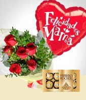 Da de la Madre - Sorpresa para Mam: Bouquet, Chocolates y Globo